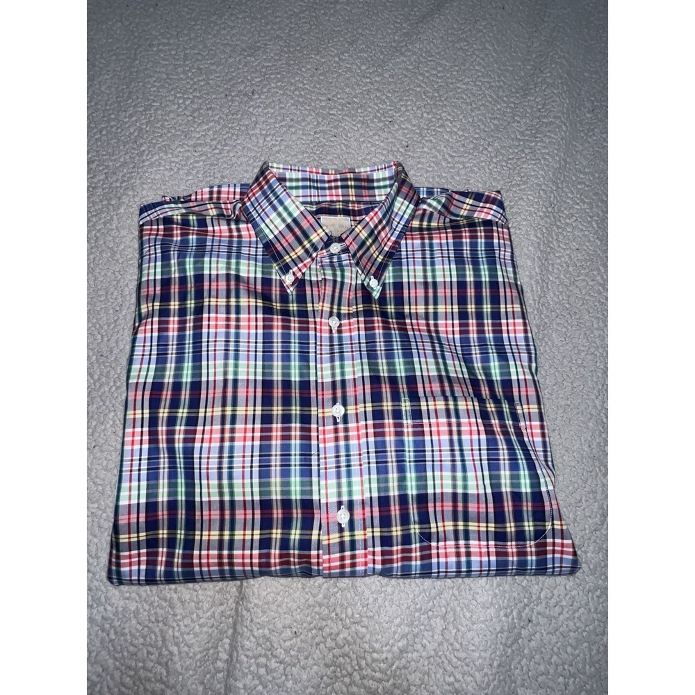 Brooks Brothers Plaid Men's Plaid Egyptian Cotton‎ Button Down Shirt Size XL